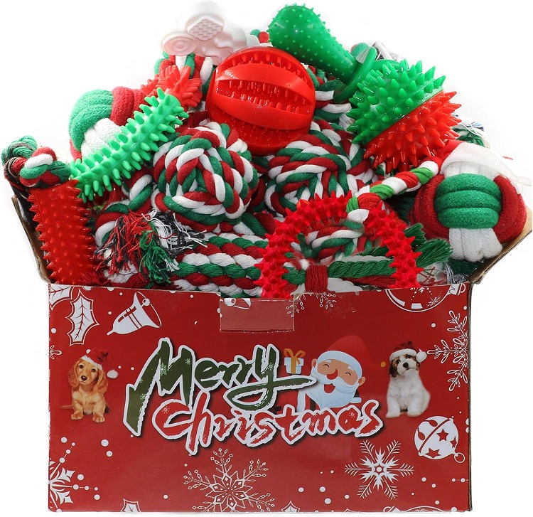 Christmas Dog Toys 15 Pack for Holiday